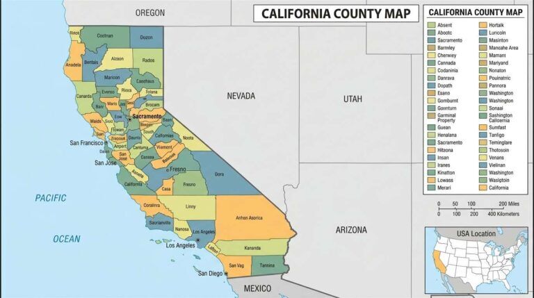 California County Map | Printable Map with All 58 Counties