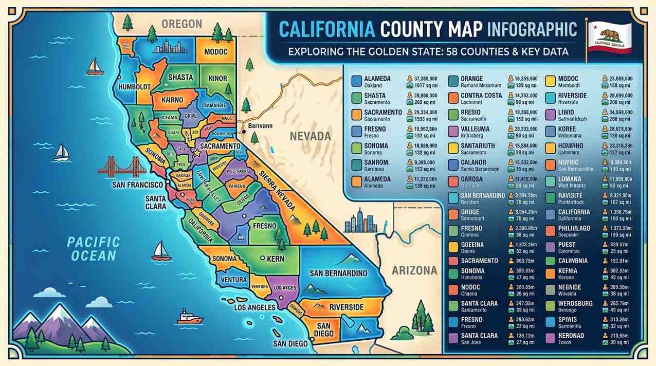 California County Map | Printable Map with All 58 Counties