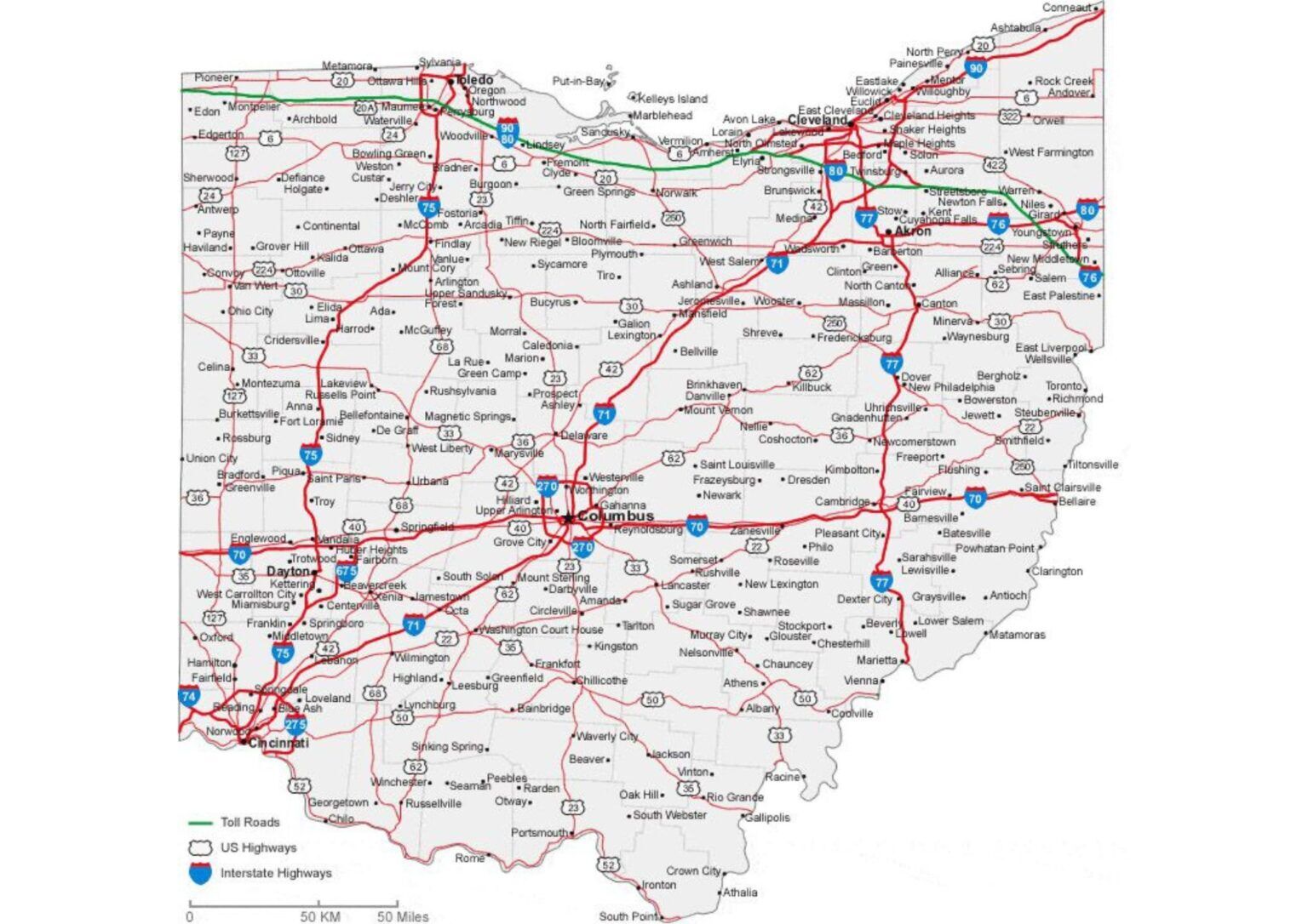Ohio County Map - Detailed Free Printable Guide